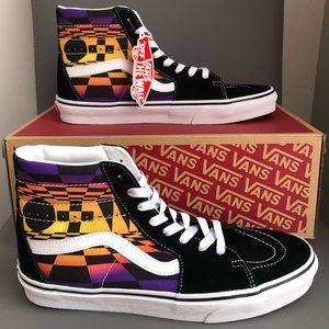 New Vans S8-Hi Graphic Check Blk/Multi Men’s Size 9.5 Women’s Size 11